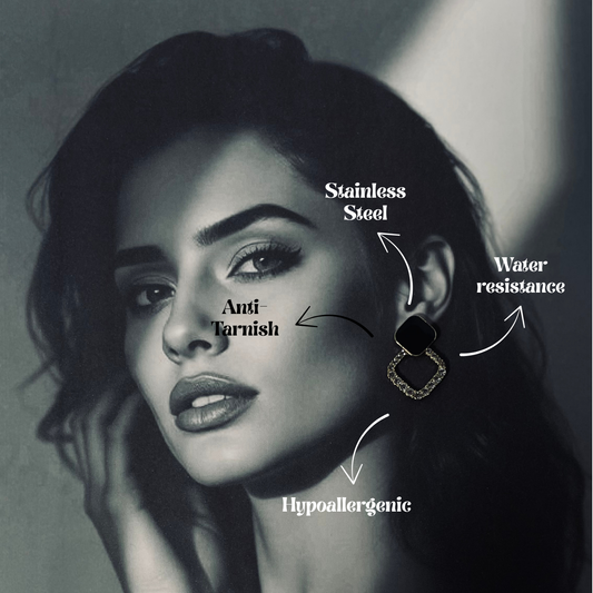 Obsidian Halo Earring