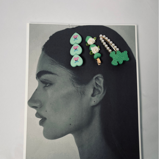 Minty Charm Hairclip Set of 5